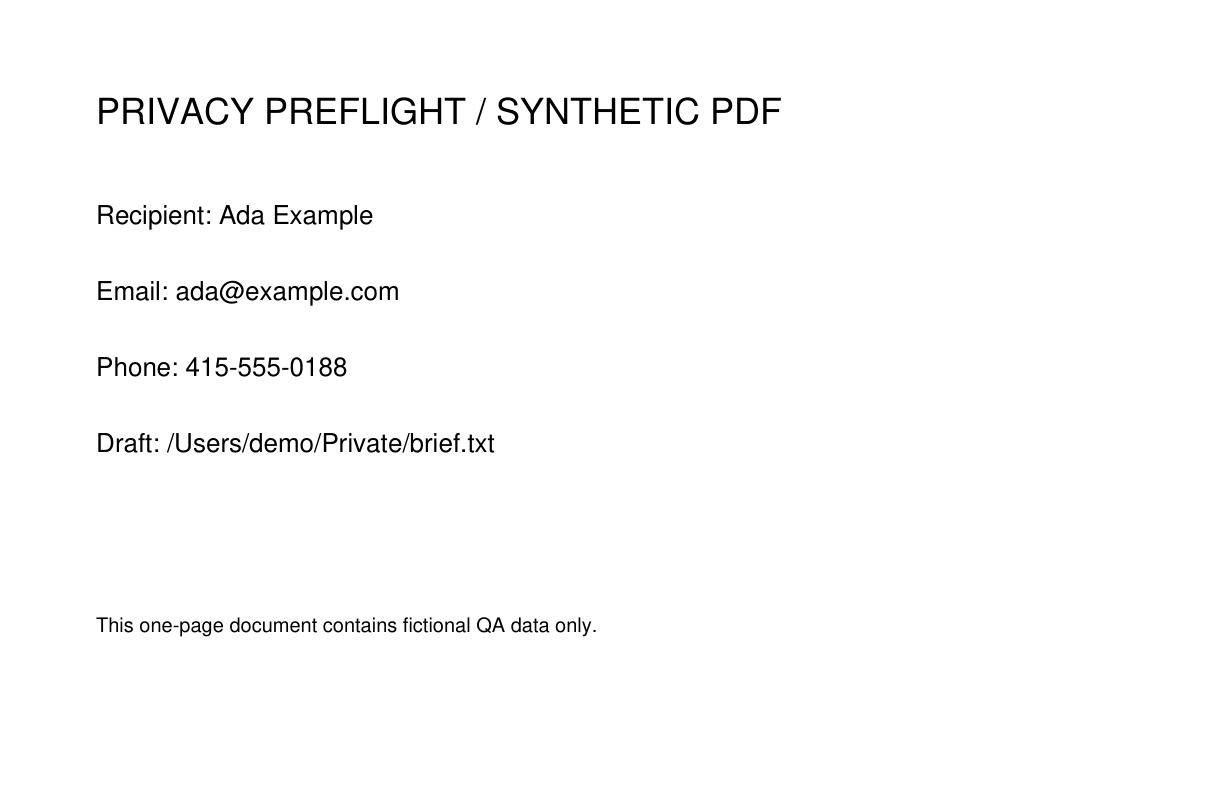 Fictional PDF input preview