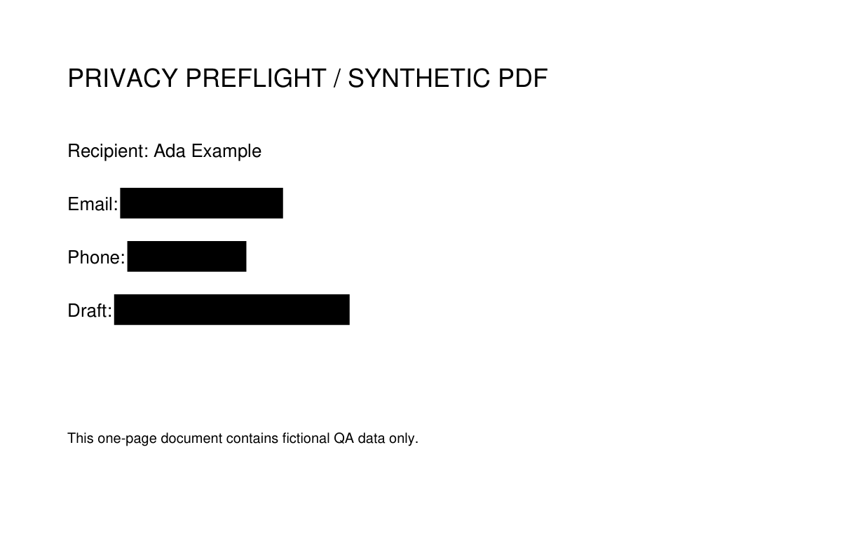 Destructive PDF redaction preview